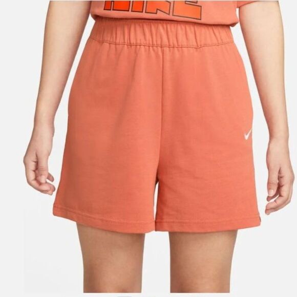 Nike Women's Loose Fit High Rise Jersey Shorts Madder Root DM6728-827 - Picture 1 of 11